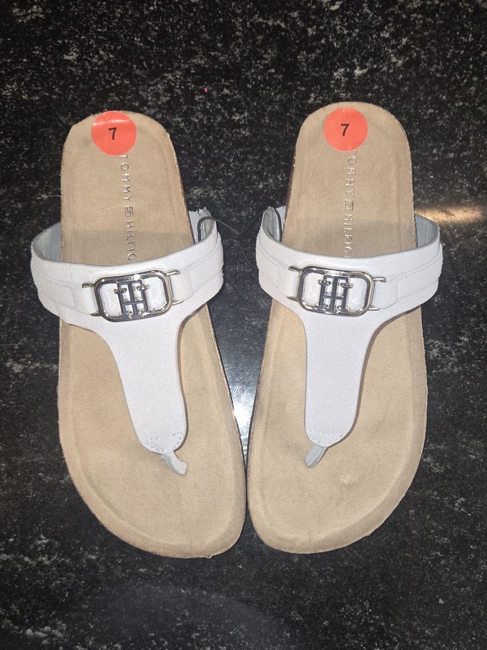 Tommy Hilfiger White Women's T-strap Sandals